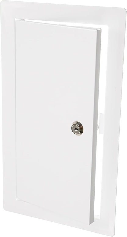 6" x 12" Lockable White Metal Access Panel. Service Shaft Door Panel