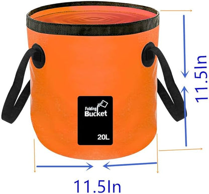 Collapsible Buckets, Camping Water Storage Container 5 Gallon(20L) Portable Folding Bucket Wash Basin