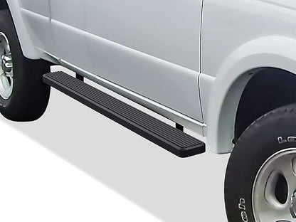 APS 5in Stainless Steel Black Running Boards Compatible with Ford Ranger Mazda B-Series 1998-2011 Super Cab (Nerf Bars Side Steps)