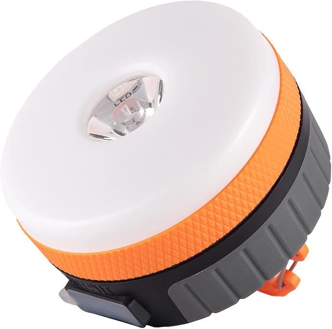 LIT-PaTH LED Camping Lantern, Rechargeable Light with Magnet Base, 2200 mAh, Survival Kit for Emergency, Hurricane, Outage, Medium Orange, 1 Pack