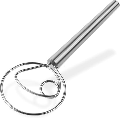 Maxjoy Danish Dough Whisk Stainless Steel Hook Dutch Style Bread Mixer