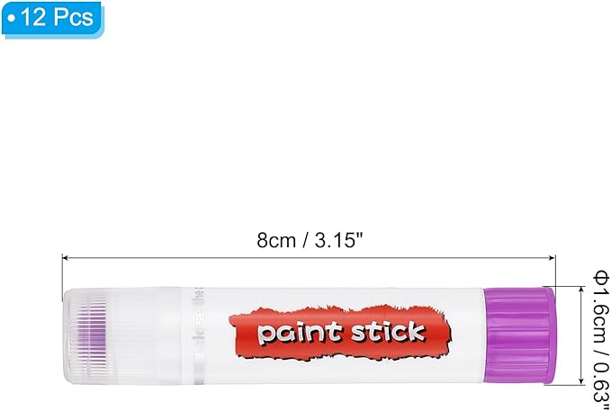 PATIKIL Tempera Paint Sticks, 12 Pcs Solid Tempera Paints Sticks Washable Bulk Markers Pen Quick Drying for Artists Beginners Art Supplies, Pink