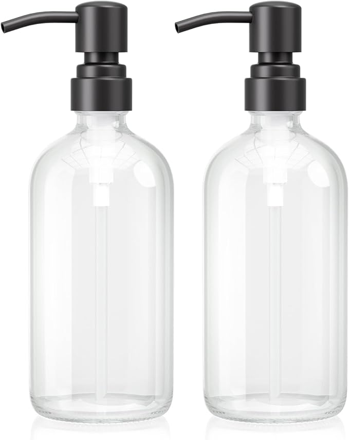 AmazerBath Soap Dispenser, 2 Pack Glass Soap Dispenser