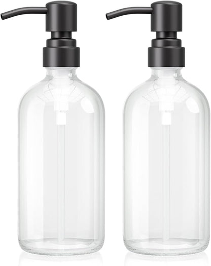 AmazerBath Soap Dispenser, 2 Pack Glass Soap Dispenser