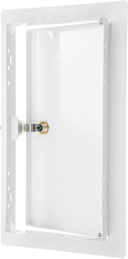 6" x 12" Lockable White Metal Access Panel. Service Shaft Door Panel