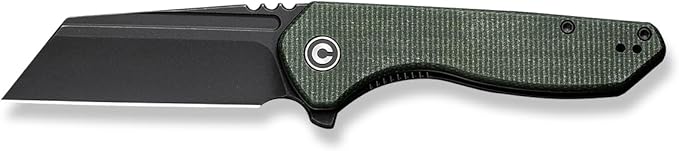 CIVIVI Pocket Knife for Men, ExOne Folding Knife with Flipper, 2.94" Nitro-V Reverse Tanto Blade Micarta Handle for Perfect EDC Gift C23036-3