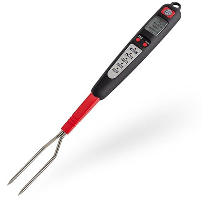Digital Meat Thermometer Fork for Grilling and Barbecue Fast Read Electronic Probes with Ready Alarm Quick Accurate BBQ Temperature for Steak Chicken Hot Grilled Food
