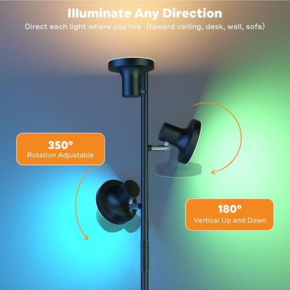 SIBRILLE RGB Floor Lamp, 36W Bright LED Standing Lamp