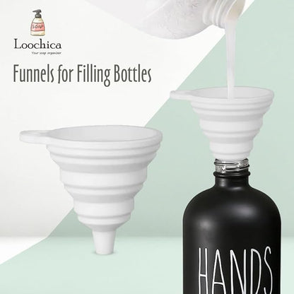 LOOCHICA 2 Pack Black Glass Soap Dispenser Set
