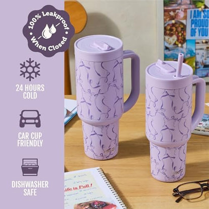Ello Oasis 30oz Insulated Stainless Steel Tumbler with Straw, Take a Bow