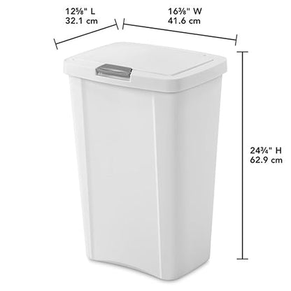 Sterilite 13 Gallon TouchTop Wastebasket Trash Can Garbage Recycle Bin