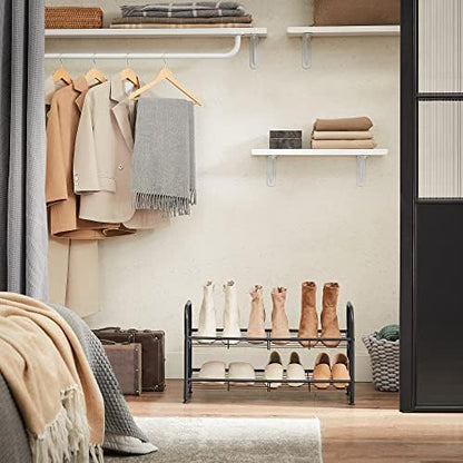 SONGMICS 2-Tier Stackable Metal Shoe Rack, Holds Up to 8 Pairs of Shoes