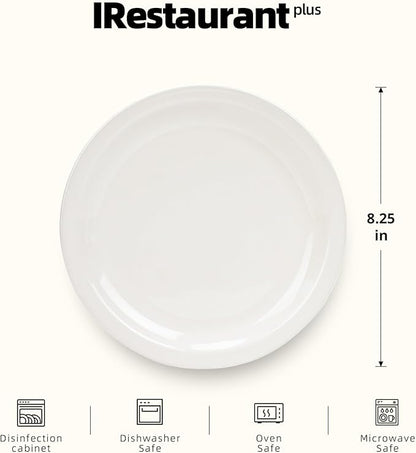 Stoneware Narrow Rim Commercial Grade Dinnerware, America White, Plate 8.25, Case of 36