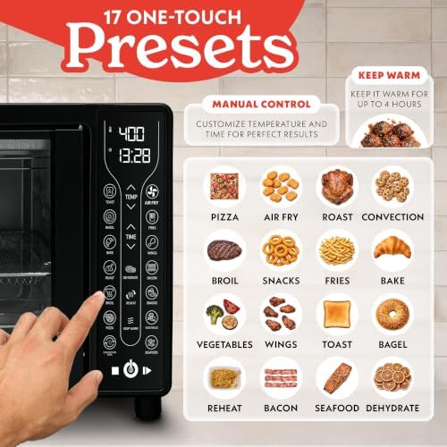 Gourmia Toaster Oven - 6-Slice Capacity, Digital Display, Black