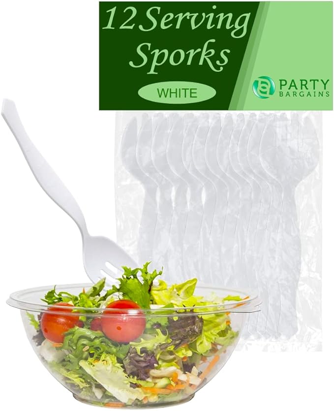 PARTY BARGAINS Disposable White Plastic Serving Forks 8.75 Inch – Heavy Duty
