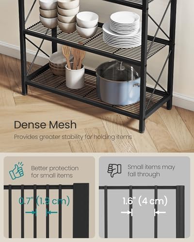 SONGMICS 4-Tier Steel Storage Rack, Shelving Unit with X Side Frames