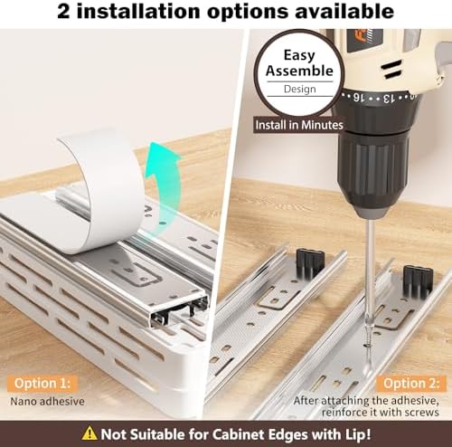 Pull Out Spice Rack Organizer for Cabinet, 2 Pack Widen Slide Out Spice Racks Organizer, Spice Cabinet Organizers, Cabinet Size Need:12'' Highx11'' Deepx6.75'' Wide,Hold 15 Spice Jar Each Tier-2Tier
