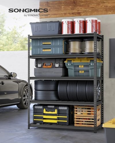 SONGMICS 5-Tier Steel Storage Shelves, Boltless Assembly, 2,200 lb Load