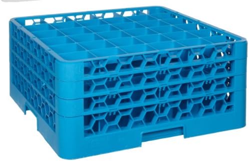 Carlisle FoodService Products RG1614 OptiClean 16 Compartment Glass Rack, 4.45" Compartments, Blue (Pack of 6)