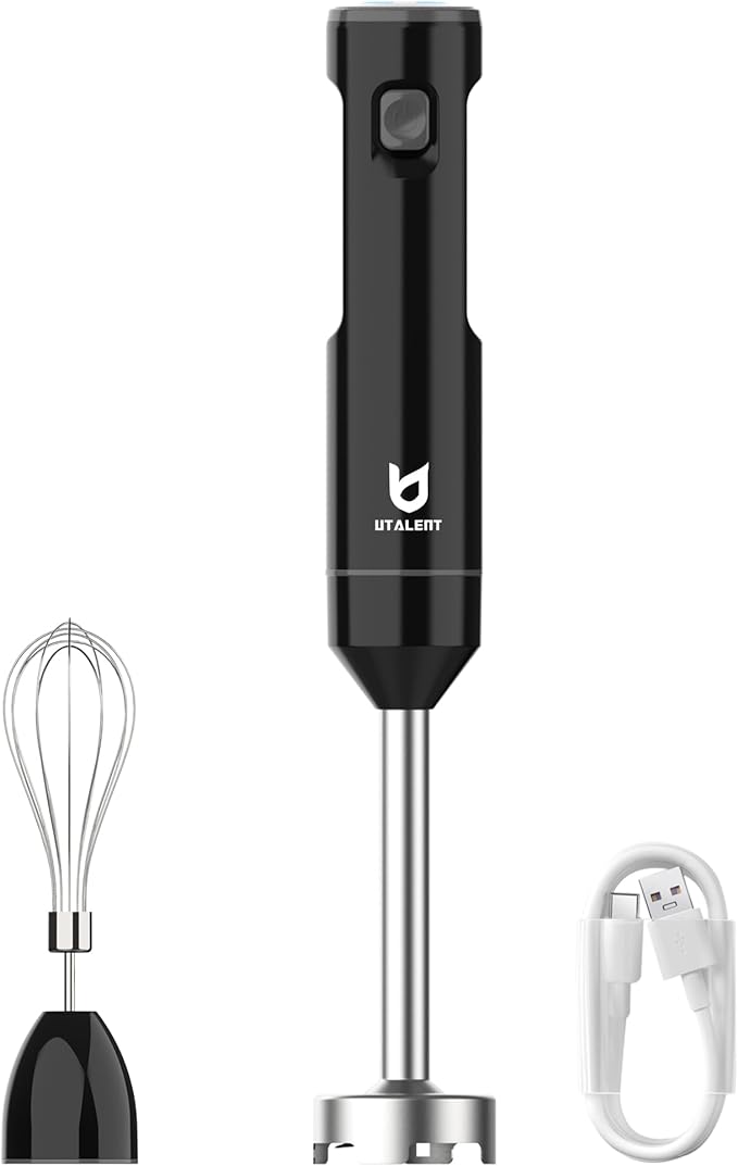 Cordless Hand Blender, UTALENT Variable Speed Immersion Blender handheld