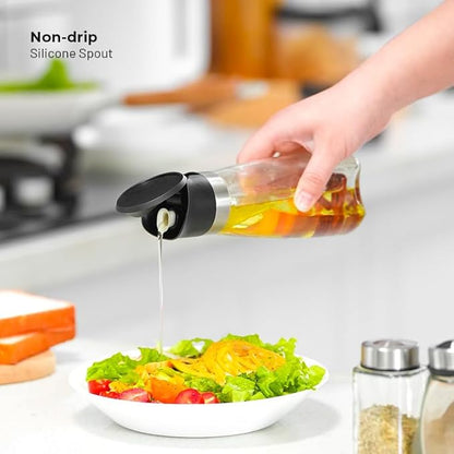 Premium Glass Olive Oil and Vinegar Dispenser Bottles Set, 2-Piece 16oz Kitchen
