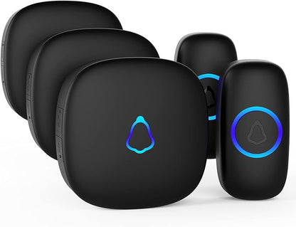 SECRUI Wireless Doorbell with 3Receivers 2 Push Buttons, Easy installation