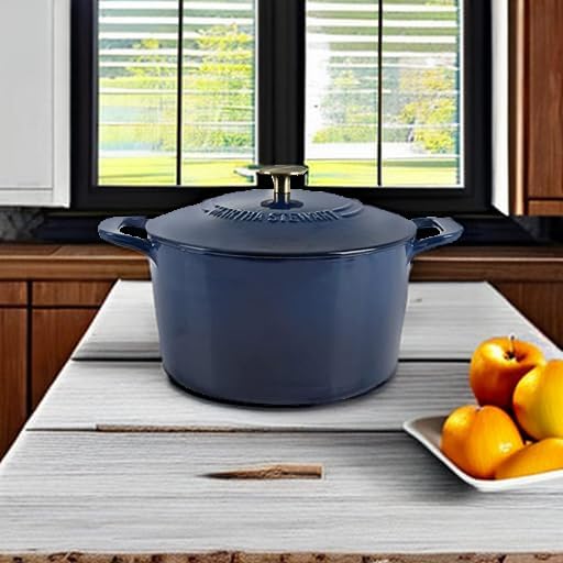 MARTHA STEWART Gatwick 7-Quart Enamel Cast Iron Dutch Oven Pot