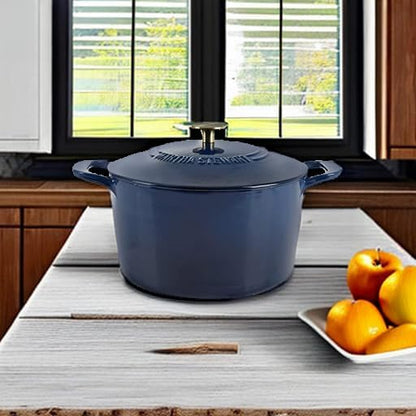 MARTHA STEWART Gatwick 7-Quart Enamel Cast Iron Dutch Oven Pot
