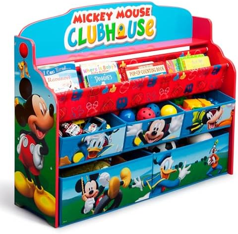 Delta Children Deluxe Book & Toy Organizer, Disney Mickey Mouse