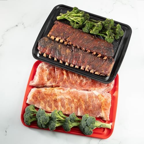 Cuisinart CPK-210 Grilling Prep and Serve Trays, Black and Red Large 18” x 14.5”