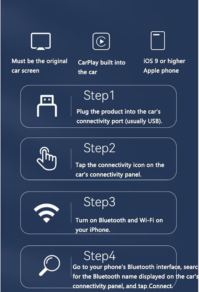 Car Wireless CarPlay Adapter for Nissan Rogue 2018 2019 2020 2021 2022 2023 2024 2-in-1 Support Apple CarPlay and Android Auto Mini USB Design Fast Connection Plug and Play,Silver
