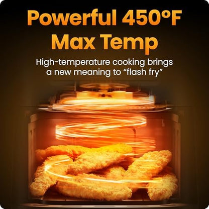 Chefman Compact Air Fryer 3.5 QT - Slim Design Fits Small Kitchens, 4-in-1 Air Fry, Bake, Dehydrate, Frozen, 450°F Max Temp, Narrow Footprint Saves Counter Space, Nonstick Ceramic, Dishwasher-Safe