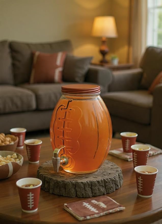 Football Drink dispenser, Glass Beverage Dispenser