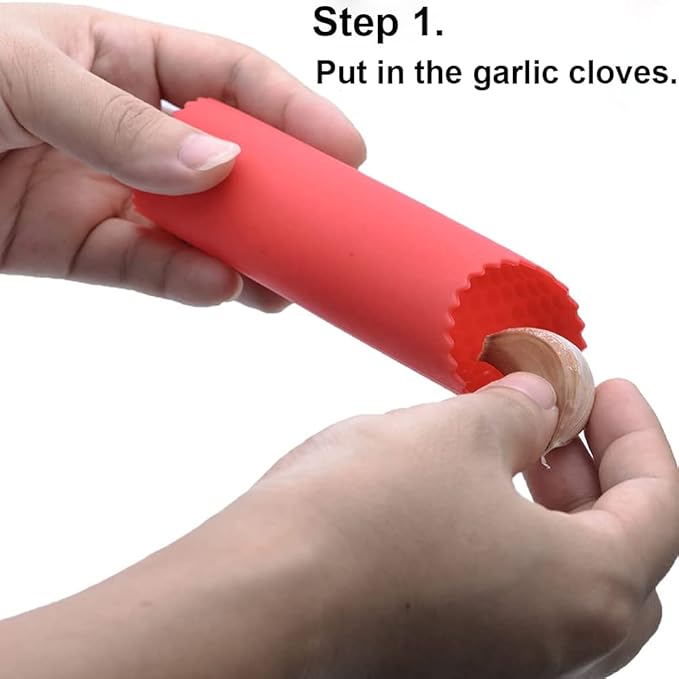 2 Set Silicone Garlic Peeler Easy Roller Tube Useful Garlic Odorfree Kitchen