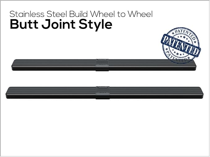 APS (Stainless Steel Black 5 inches Wheel to Wheel) Running Boards Nerf Bars Steps Compatible with Chevy Silverado GMC Sierra 1500 2500 1999-2013 Double Cab 6.5ft Bed & 2500HD 3500 2001-2014