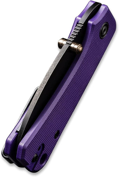 CIVIVI Baby Banter Pocket Folding Knife for EDC, 2.34" Blade Small Knife with Titanium Thumb Stud Opener (Purple)
