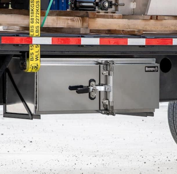 Buyers Products 1762630, 18x24x72 Smooth Aluminum Underbody Truck Tool Box with Double Barn Door, Cam‑Lock Hardware, Rain Gutter Seal, Universal Mount Storage for Flatbed and Trailer Use