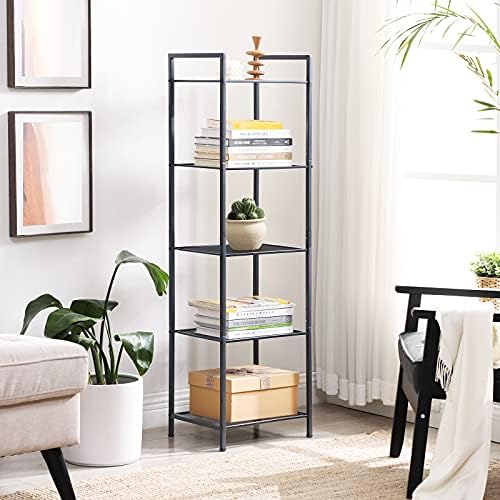 SONGMICS 5-Tier Storage Rack, Bathroom Shelf, Extendable Plant Stand