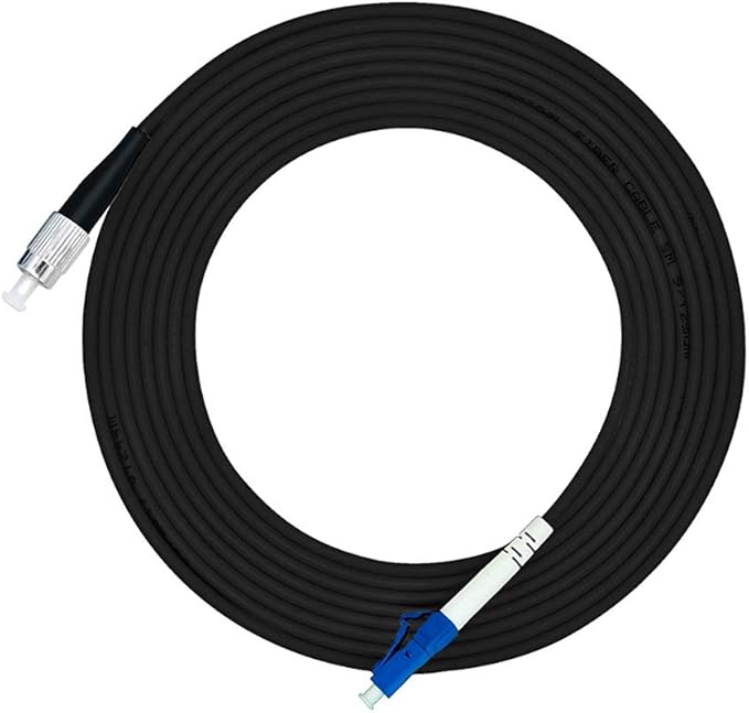 Jeirdus 50M LC to FC Outdoor Armored Simplex 9/125 SM Fiber Optic Cable Jumper