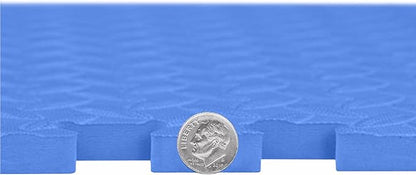 IncStores 1/2 Inch Thick Diamond Soft Foam Flooring Tiles | High-Density Interlocking Foam Tiles for Rugged Style in Your Home Gym, Playroom, and More | Blue, 6 Tiles