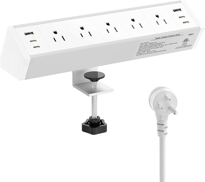 Tecmojo Desk Clamp Power Strip 5 Outlet