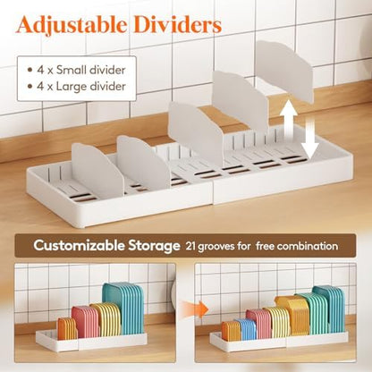 Lifewit Kitchen Cabinet Organizer for Food Contanier Lid with 9 Sections