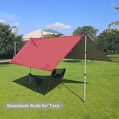 HIKEMAN Tent Poles Camping Poles for Tarp Awning Canopy Porch Sun Sails Tarpaulin Headroom Aluminium Adjustable Telescoping