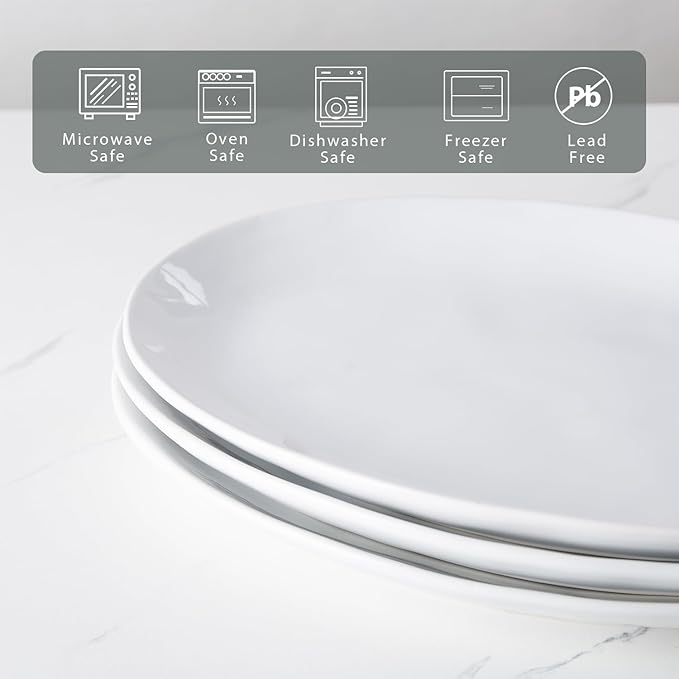 Porcelain Serving Platters, 12 Inch Large Serving Trays, Oval Serving Plates for Dessert Appetizers Meat/Entertaining/Party, Set of 3, White