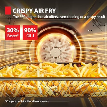 TOSHIBA ChefFry Air Fryer Toaster Oven Combo, 26.4-Quart, Stainless Steel