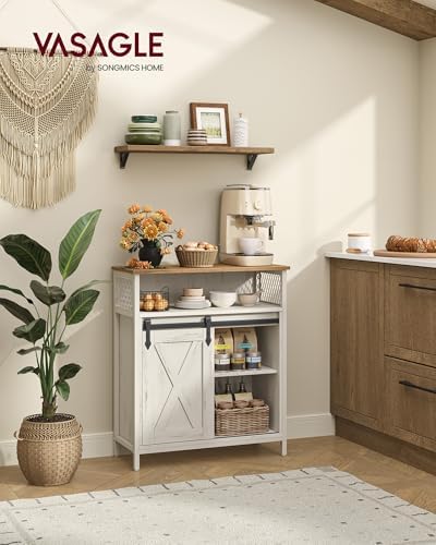 VASAGLE Buffet Cabinet, Coffee Bar with 1 Sliding Barn Door