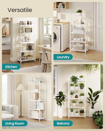 SONGMICS 5-Tier Steel Storage Rack, Shelving Unit with X Side Frames