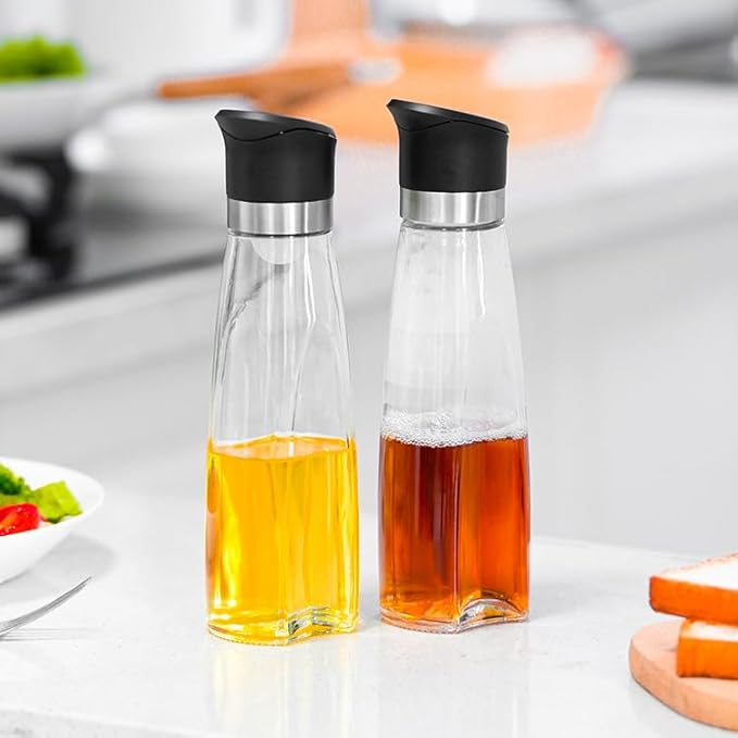 Premium Glass Olive Oil and Vinegar Dispenser Bottles Set, 2-Piece 16oz Kitchen
