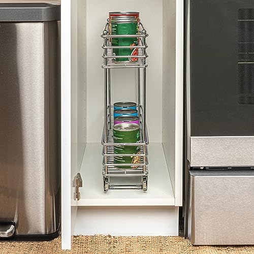 Household Essentials Chrome 2-Tier Sliding Cabinet Organizer, 5"