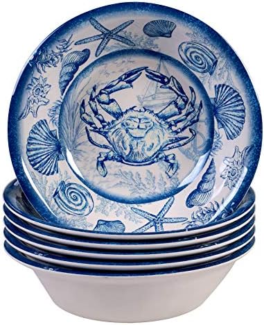 Certified International Oceanic 12 piece Melamine Dinnerware Set, Service for 4, Multi Colored